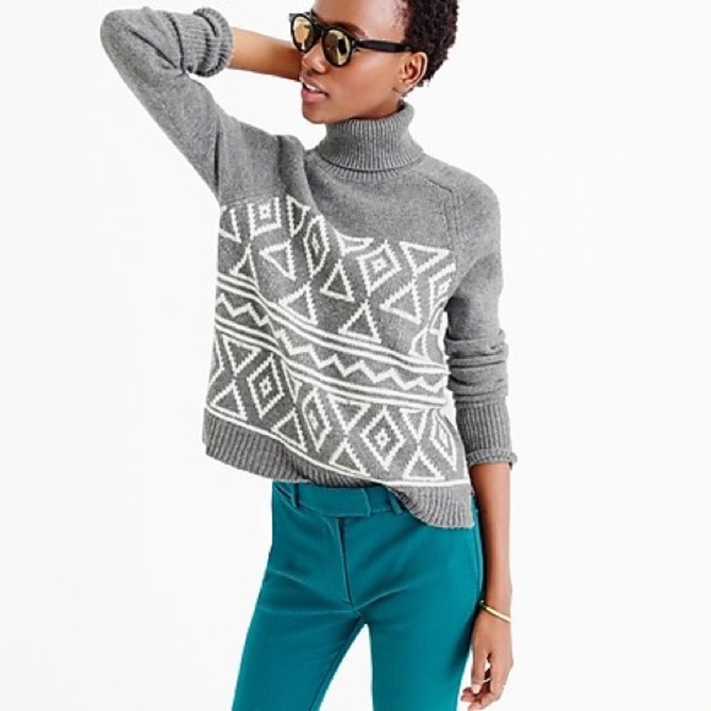 JCREW FAIR ISLE CLASSIC TURTLENECK SWEATER